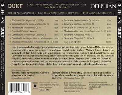Duet: Schumann – Mendelssohn – Cornelius CD Delphian Records