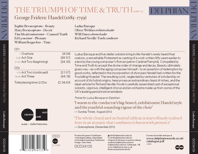 Handel: The Triumph of Time and Truth (2CDs) CD Delphian Records