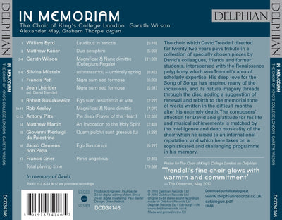 In Memoriam - A tribute to David Trendell CD Delphian Records