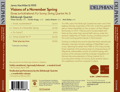 James MacMillan: Visions of a November Spring CD Delphian Records