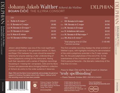 Johann Jakob Walther: Scherzi da violino (2 CDs) CD Delphian Records