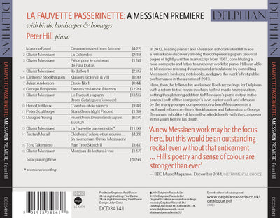 La Fauvette Passerinette: a Messiaen premiere, with birds, landscapes & homages CD Delphian Records