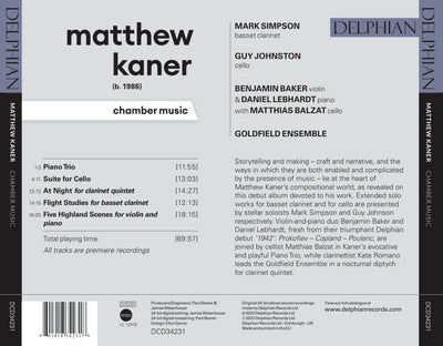 Matthew Kaner: Chamber Music Delphian Records