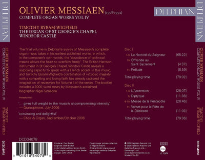 Messiaen: Organ Works Vol IV CD Delphian Records