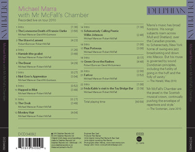 Michael Marra: live on tour 2010 CD Delphian Records