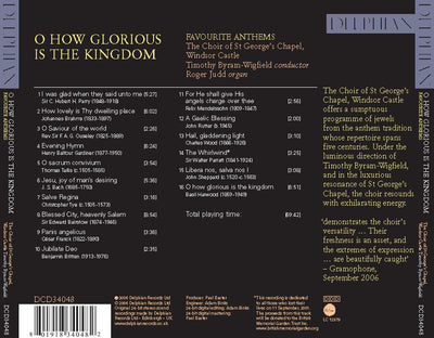O How Glorious is the Kingdom: Favourite Anthems CD Delphian Records