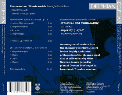 Rachmaninov / Shostakovich: Sonatas for cello and piano CD Delphian Records