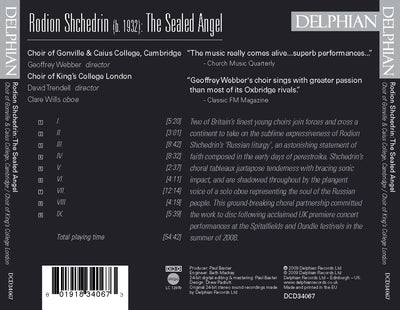 Shchedrin: The Sealed Angel CD Delphian Records