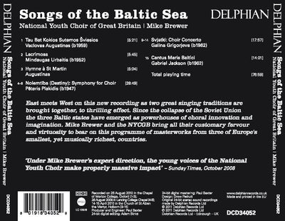 Songs of the Baltic Sea CD Delphian Records