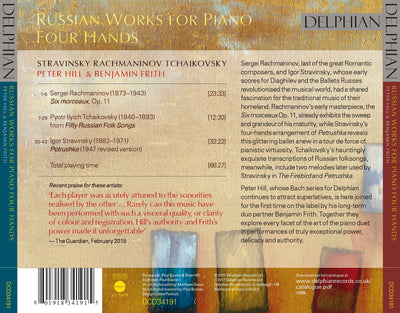 Stravinsky / Rachmaninov / Tchaikovsky: Russian works for piano four hands CD Delphian Records