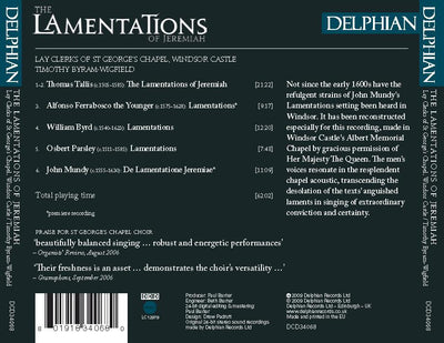 The Lamentations of Jeremiah CD Delphian Records