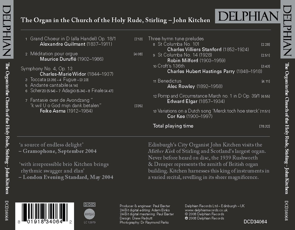 The Organ in the Church of the Holy Rude, Stirling CD Delphian Records