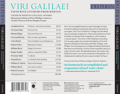 Viri Galilaei: Favourite Anthems from Merton CD Delphian Records