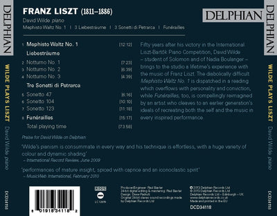 Wilde plays Liszt CD Delphian Records